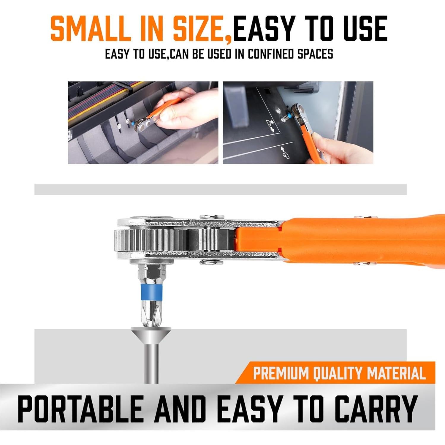 Juego de Puntas Estrella HORUSDY 23 Piezas 1/4" para Carraca