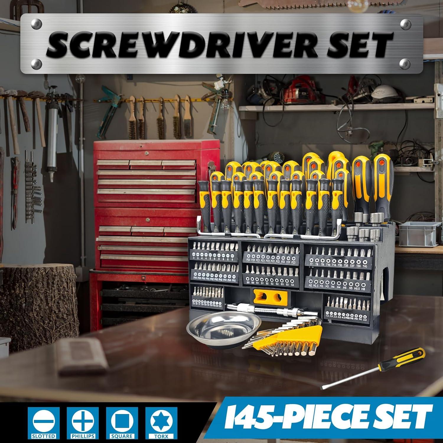 Juego de Destornilladores Magnéticos 145 Piezas SEIKO DY