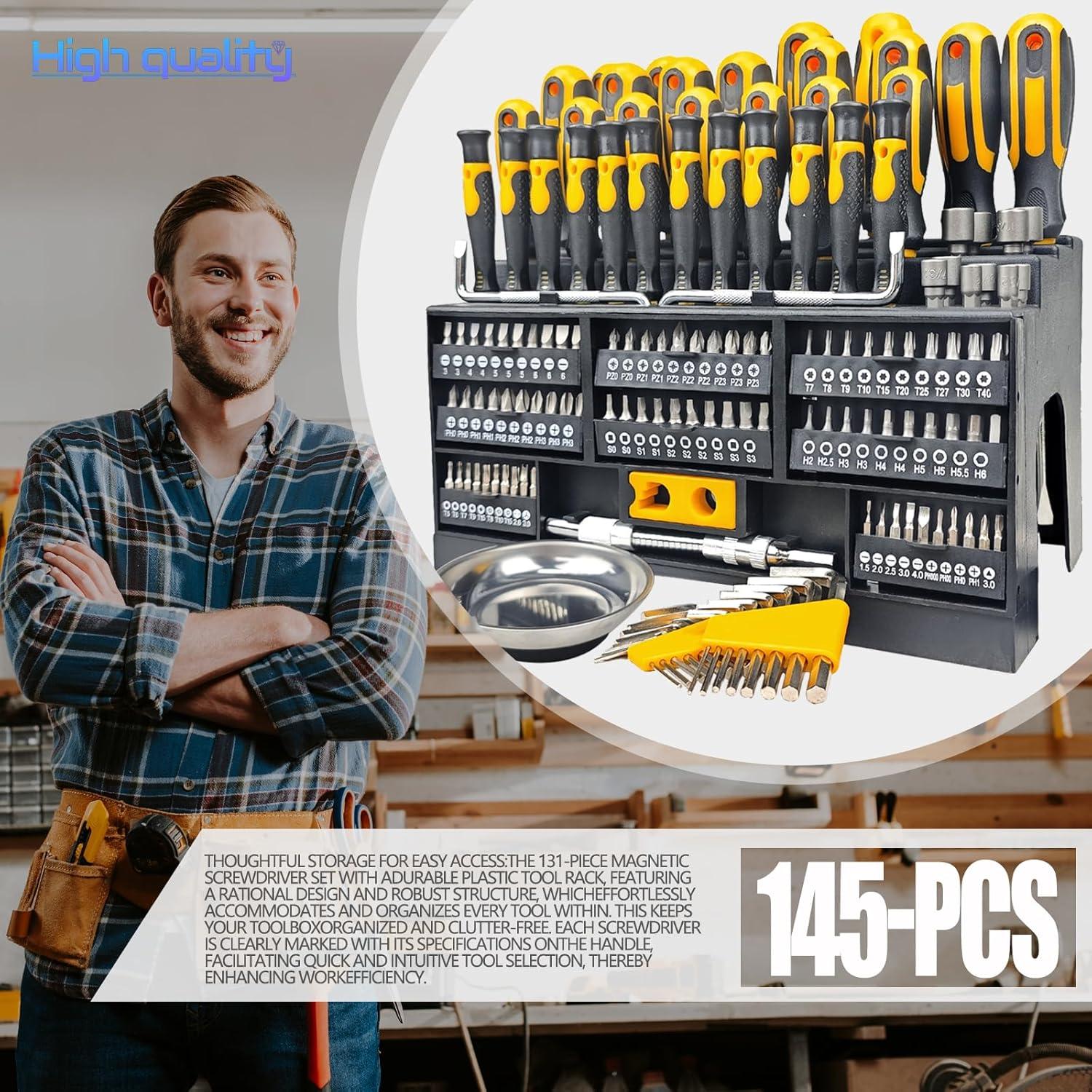 Juego de Destornilladores Magnéticos 145 Piezas SEIKO DY