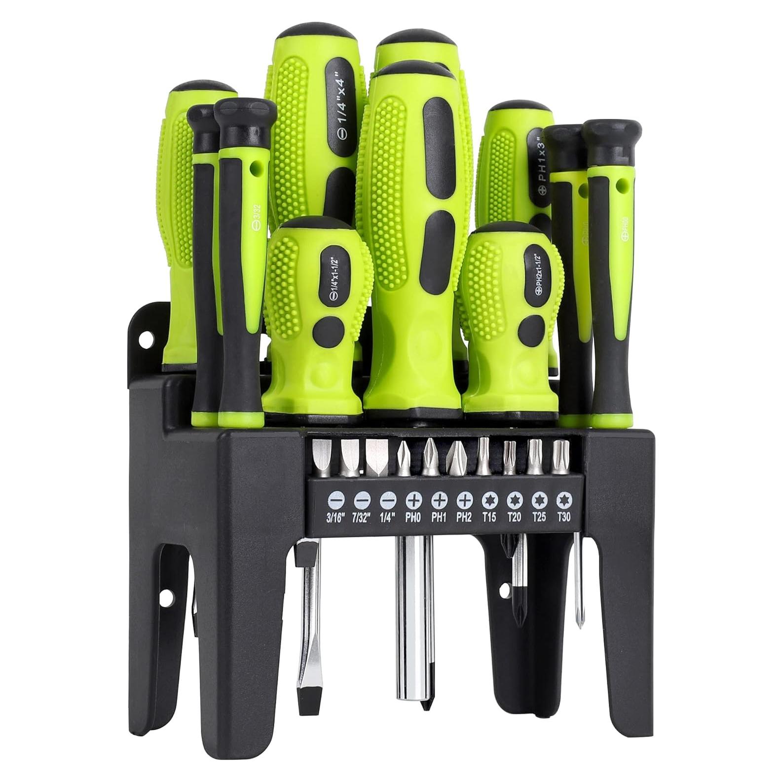 Juego de Destornilladores Magnéticos 21 Piezas FASTPRO Verde