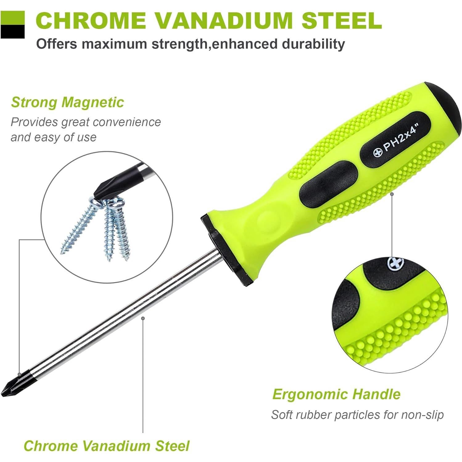 Juego de Destornilladores Magnéticos 21 Piezas FASTPRO Verde