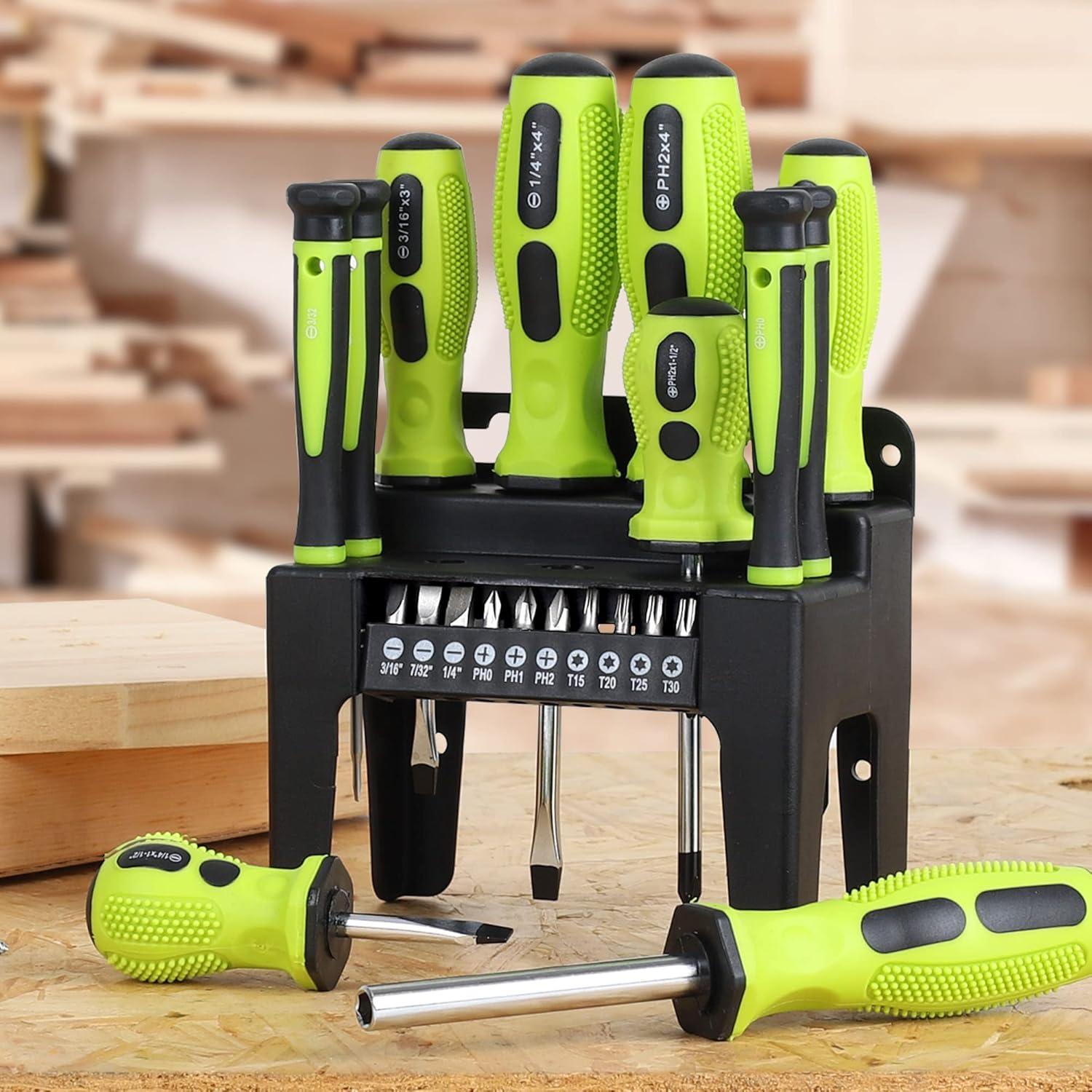 Juego de Destornilladores Magnéticos 21 Piezas FASTPRO Verde