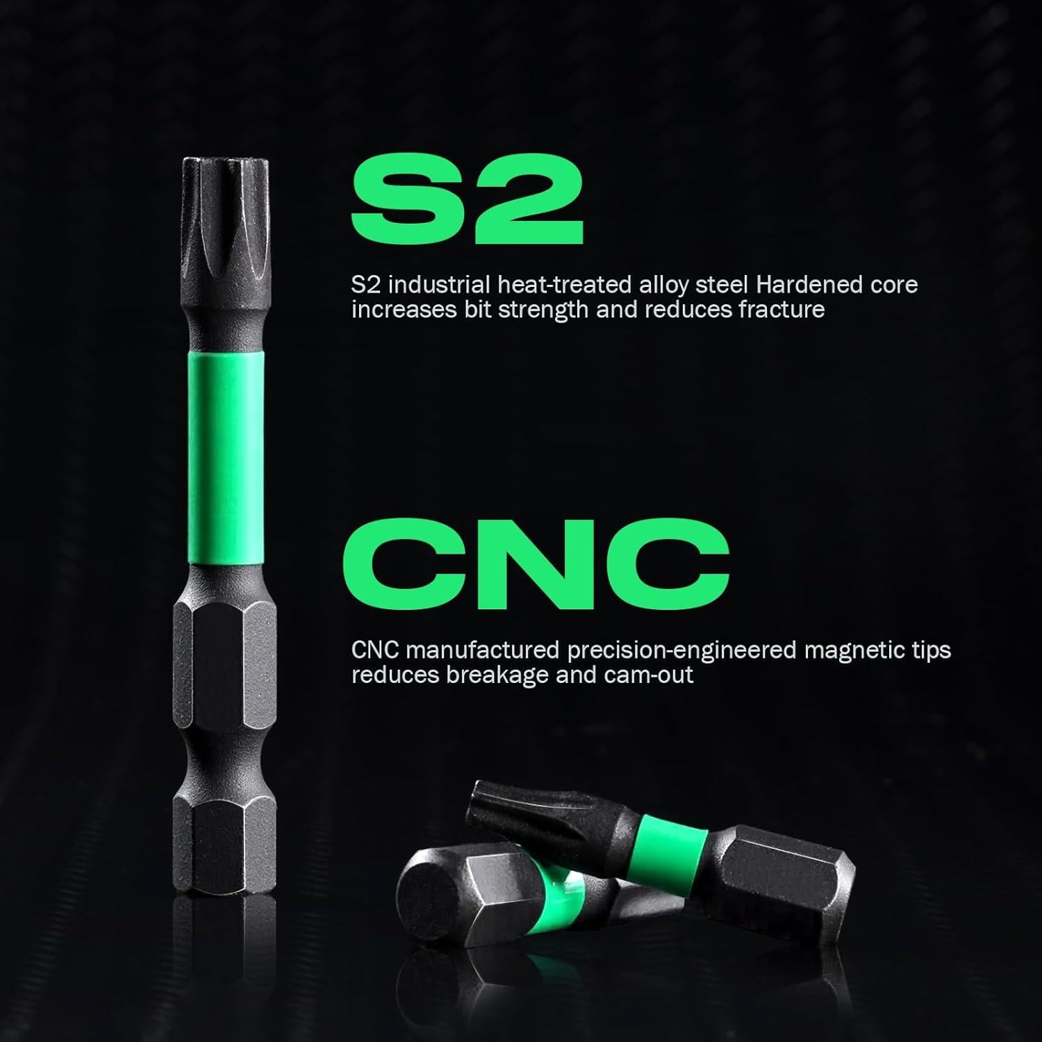 Juego de 27 Puntas Torx de Impacto RIYNIBIY S2 Magnéticas