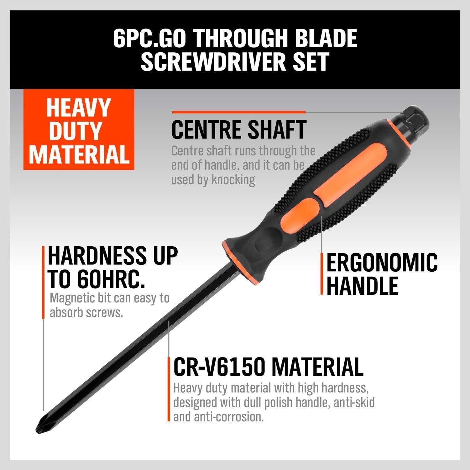 Juego de Destornilladores Magnéticos 6 Piezas HORUSDY