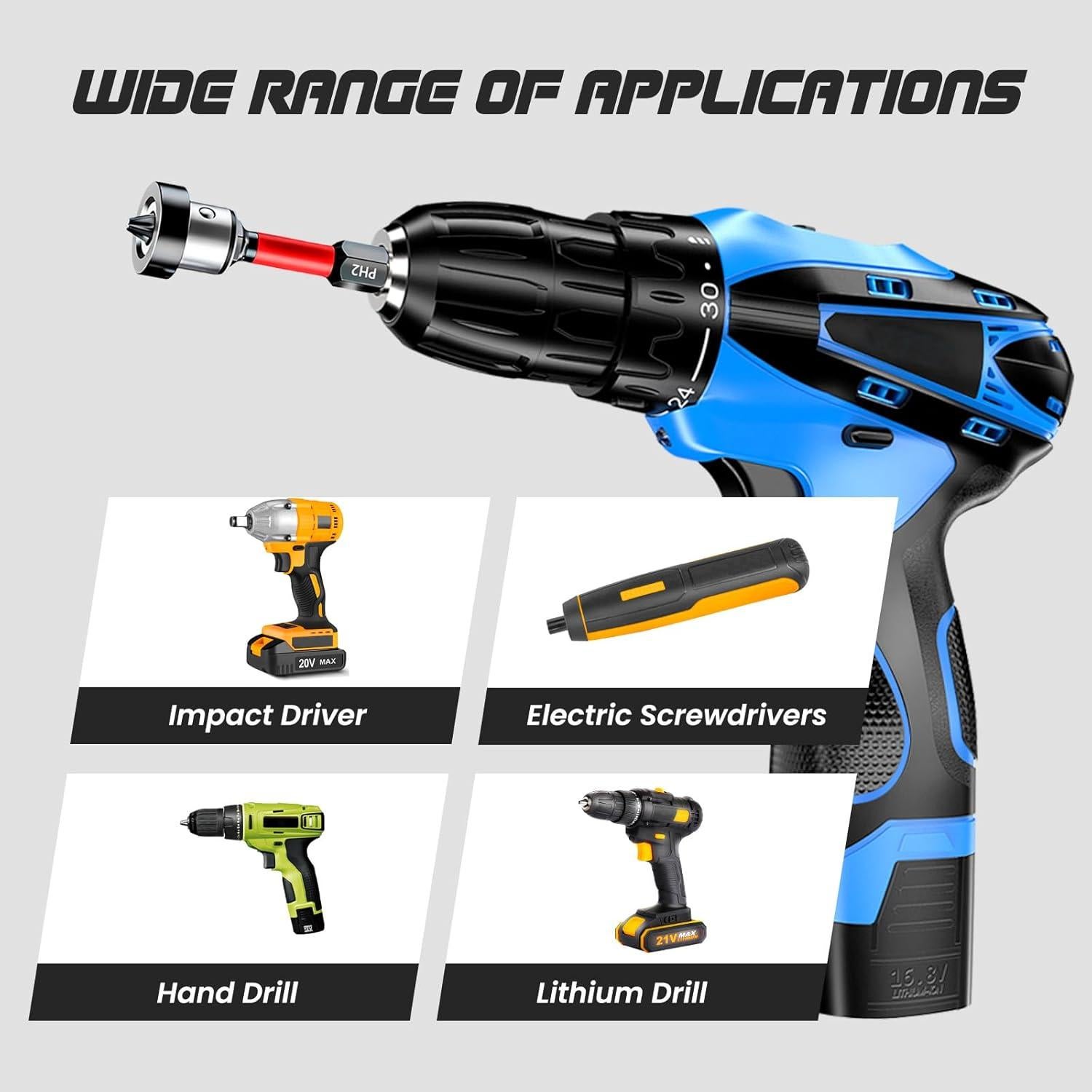 5 Puntas de Tornillo PH2 para Paneles de Yeso Saipe 50mm