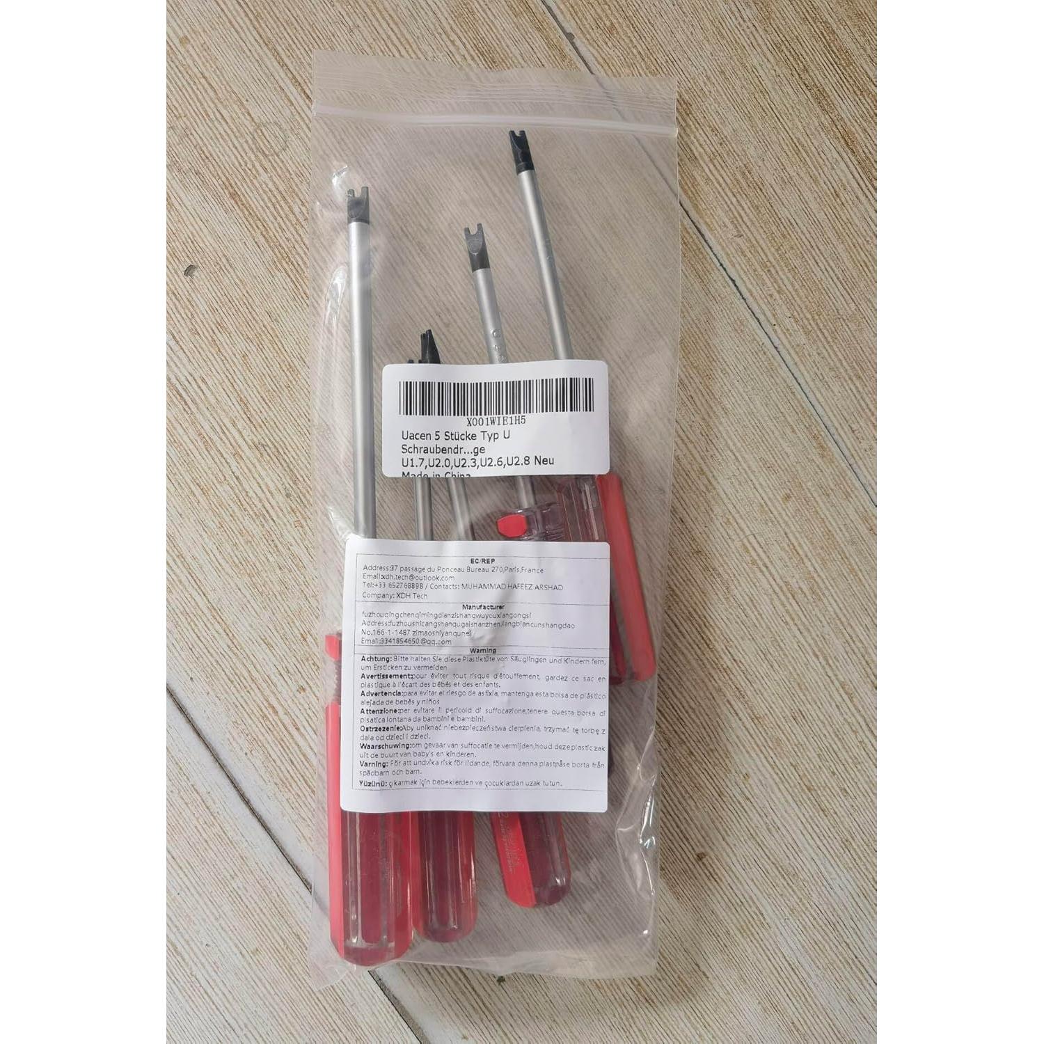 Juego de 5 Destornilladores Tipo U Uacen con Punta Magnética