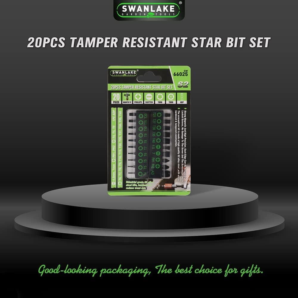 Set de 20 Puntas Torx SWANLAKE Acero S2 Hexagonal 1/4"