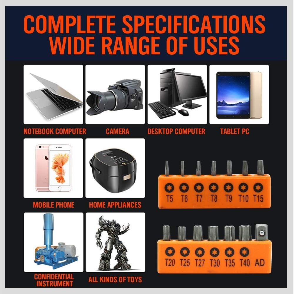 Juego de Puntas Torx 14 Piezas HORUSDY Acero S2 T5-T40