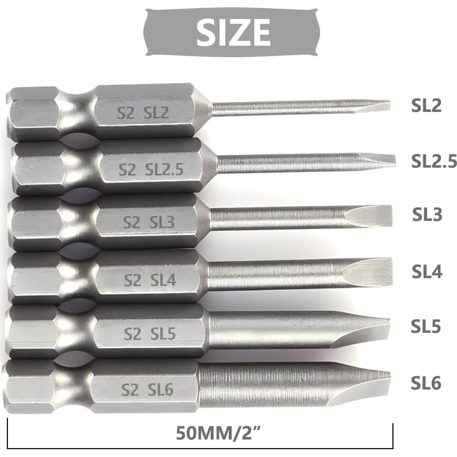 Juego de 12 Puntas de Destornillador Ranurado Saipe 50 mm