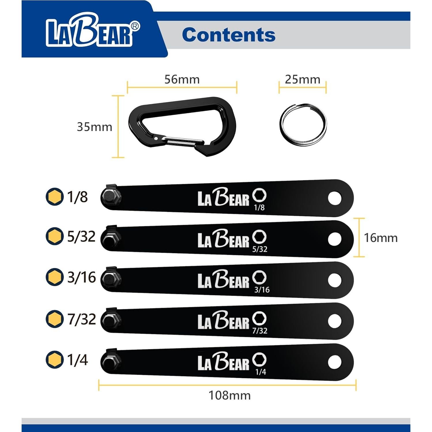 Juego de Destornilladores LABEAR Offset Hex 5 Piezas 90°