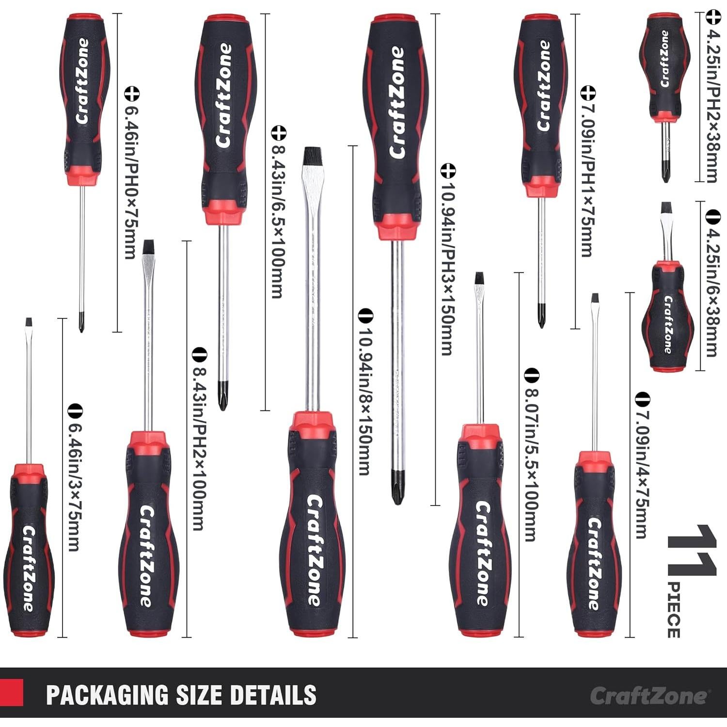 Juego de Destornilladores Magnéticos 11 Piezas CRAFTZONE