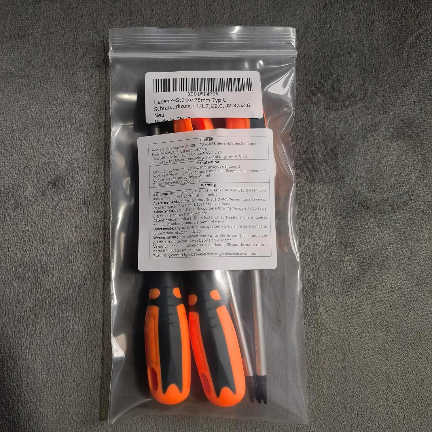 Juego de Destornilladores U 4 Piezas Uacen 75 mm Magnéticos