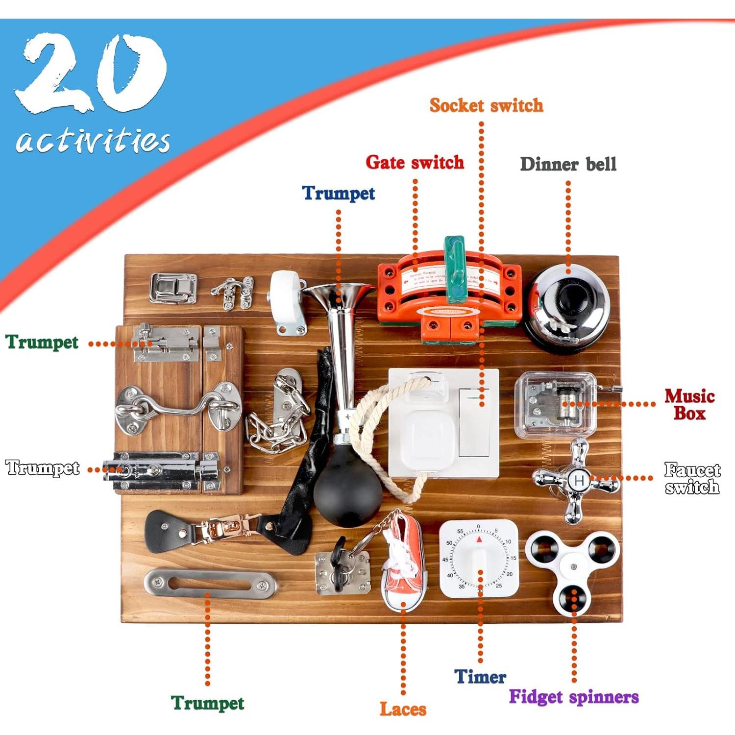 Tablero Ocupado 20-en-1 Canuan para Niños 3 Años - Juguete Educativo