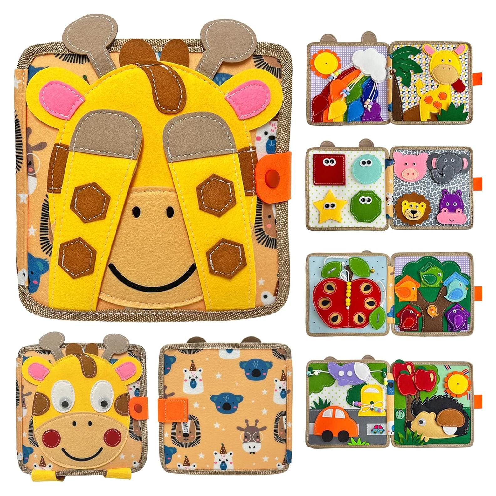 Libro Ocupado Montessori Cobelae para Niños 1-3 Años - Jirafa