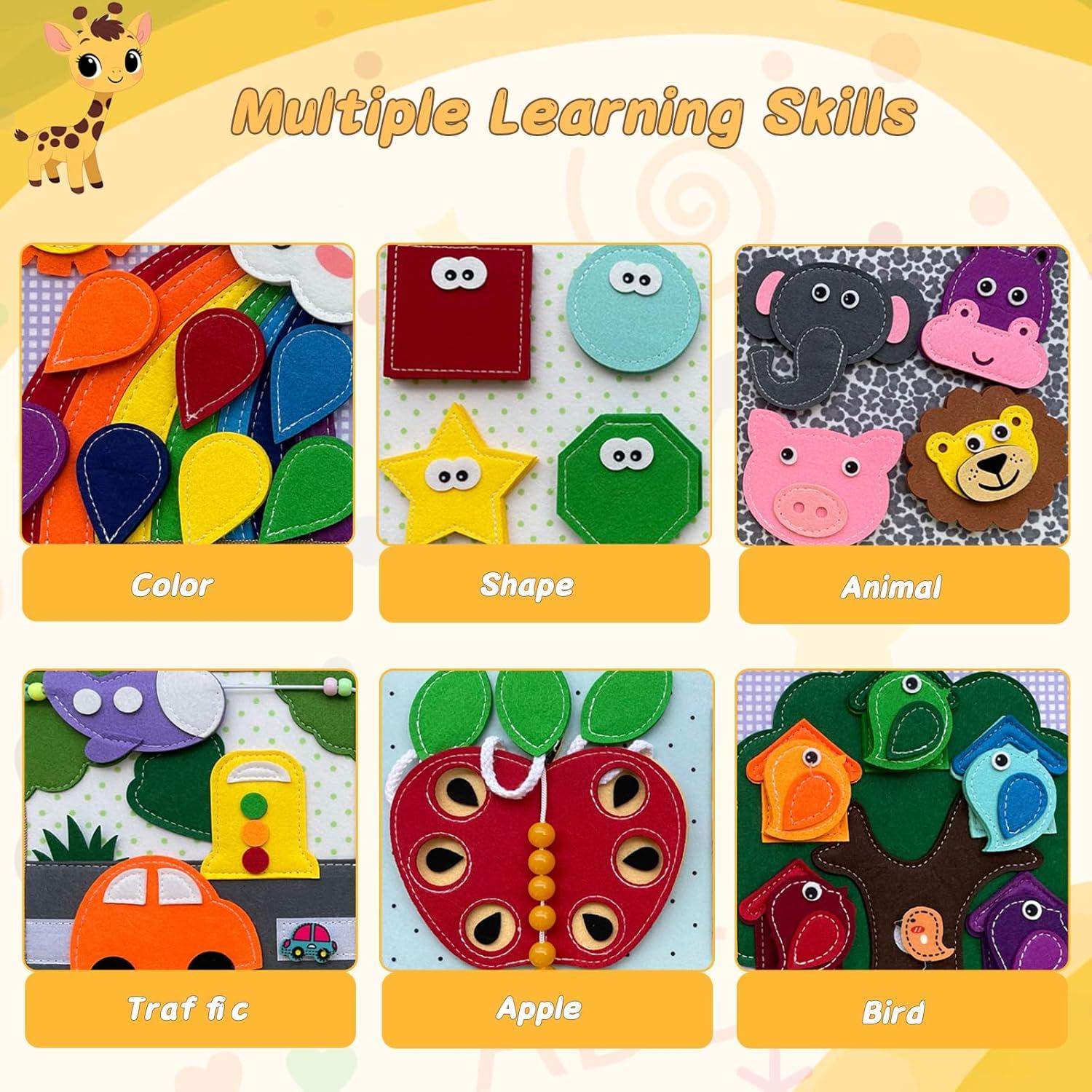 Libro Ocupado Montessori Cobelae para Niños 1-3 Años - Jirafa