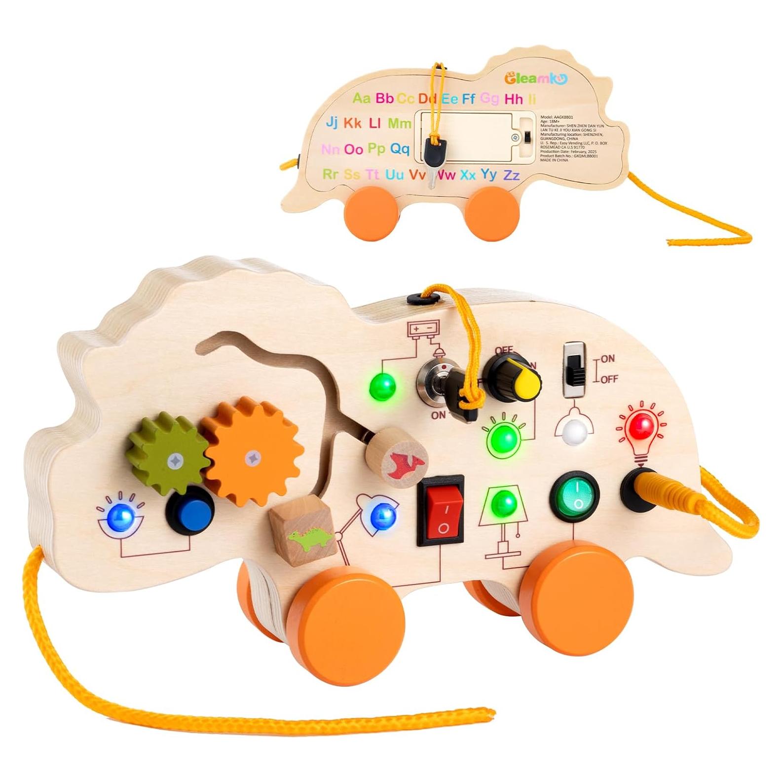 Tablero Ocupado Dinosaurio Gleamkid con Luz LED y Juguetes