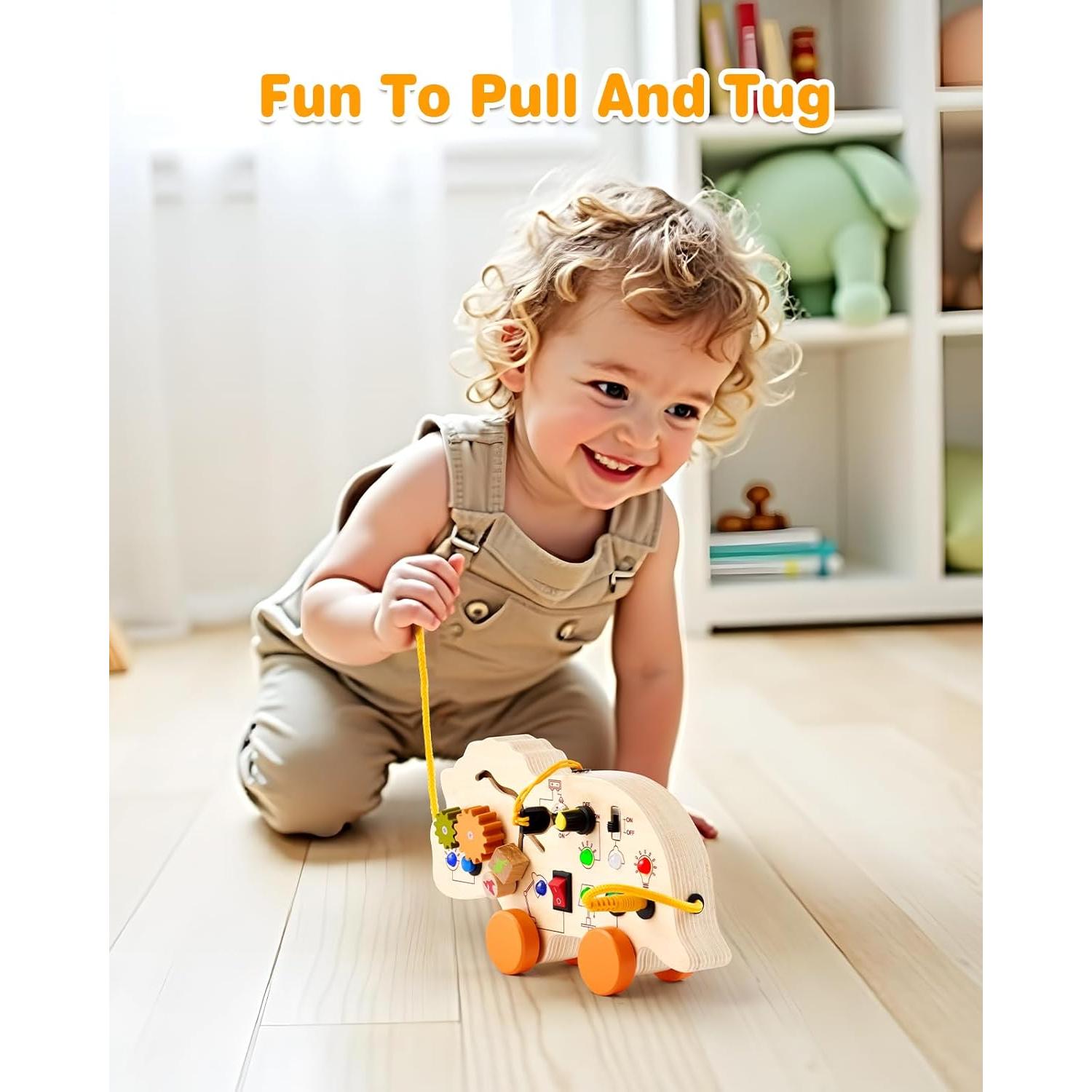 Tablero Ocupado Dinosaurio Gleamkid con Luz LED y Juguetes