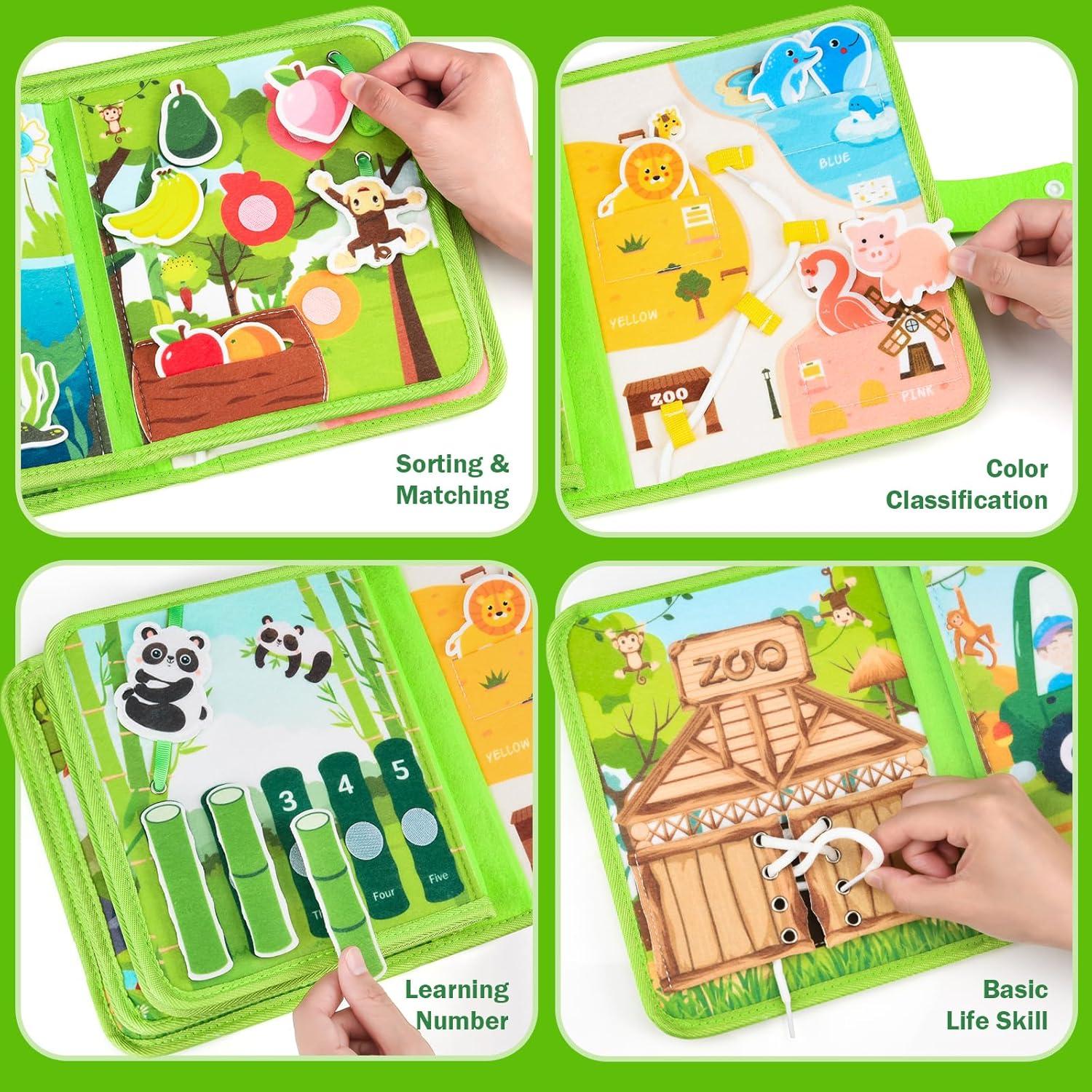 Libro Ocupado Montessori Asten para Niños 1-4 Años - Juguete Educativo