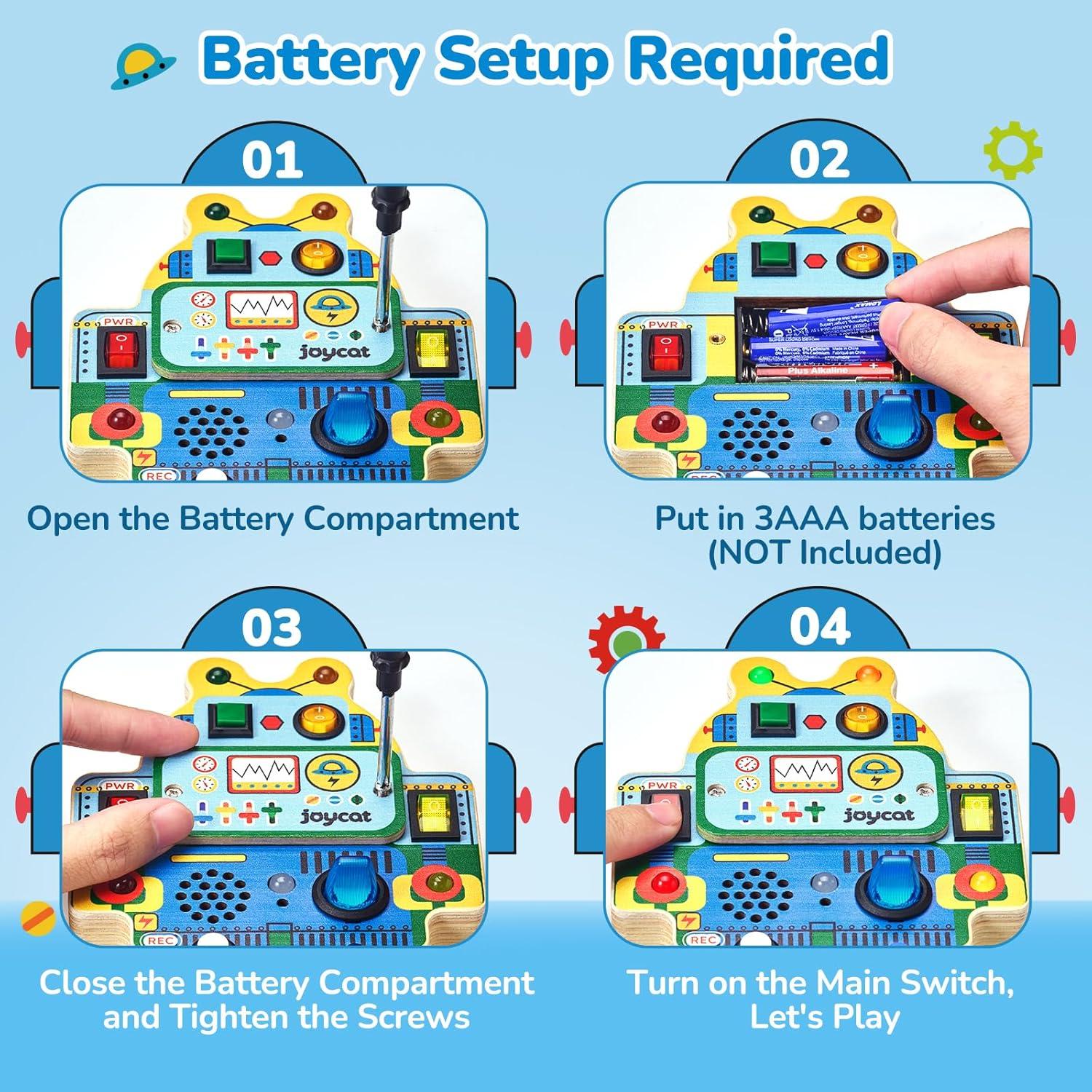 Tabla Ocupada LED JoyCat para Niños 1-3 Años, Juguete Educativo