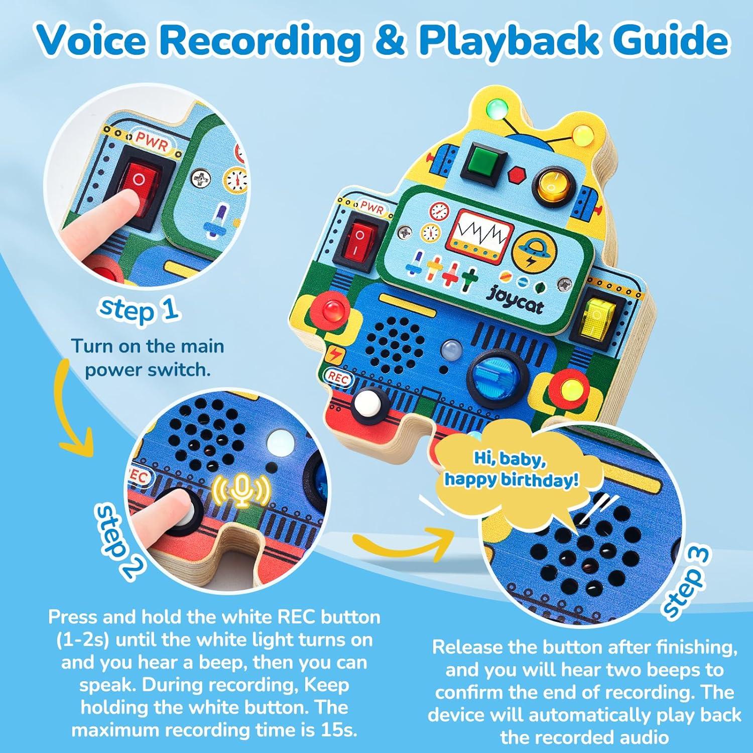 Tabla Ocupada LED JoyCat para Niños 1-3 Años, Juguete Educativo