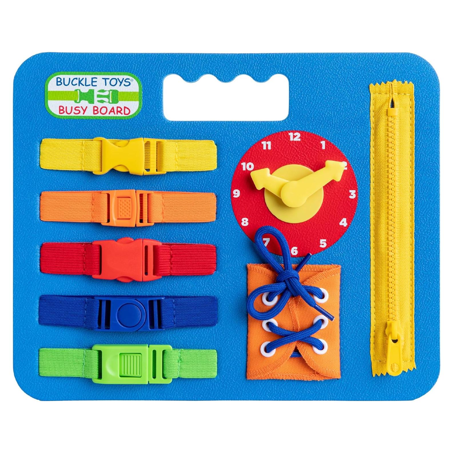 Juguete de Aprendizaje Montessori Buckle Toy Azul 27.9x22.9 cm