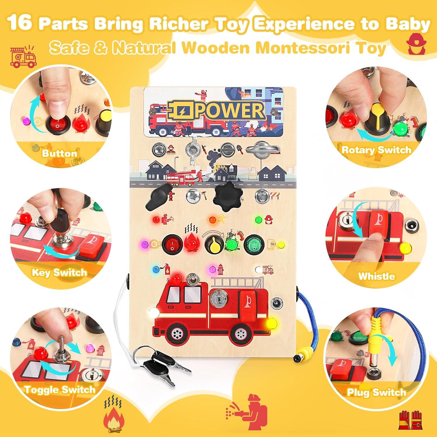 Tablero Ocupado Montessori 2 en 1 Quiet Flower Rojo