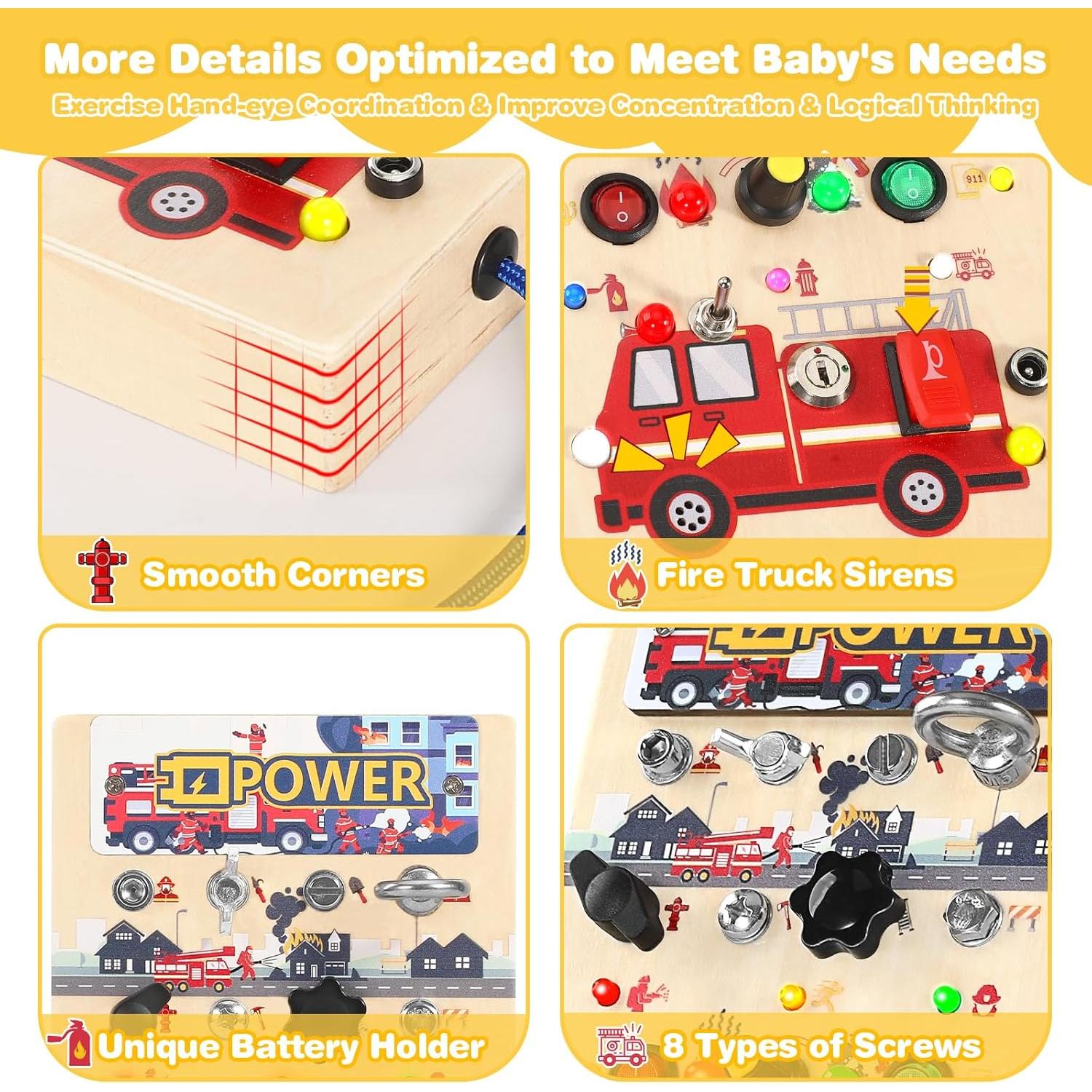 Tablero Ocupado Montessori 2 en 1 Quiet Flower Rojo