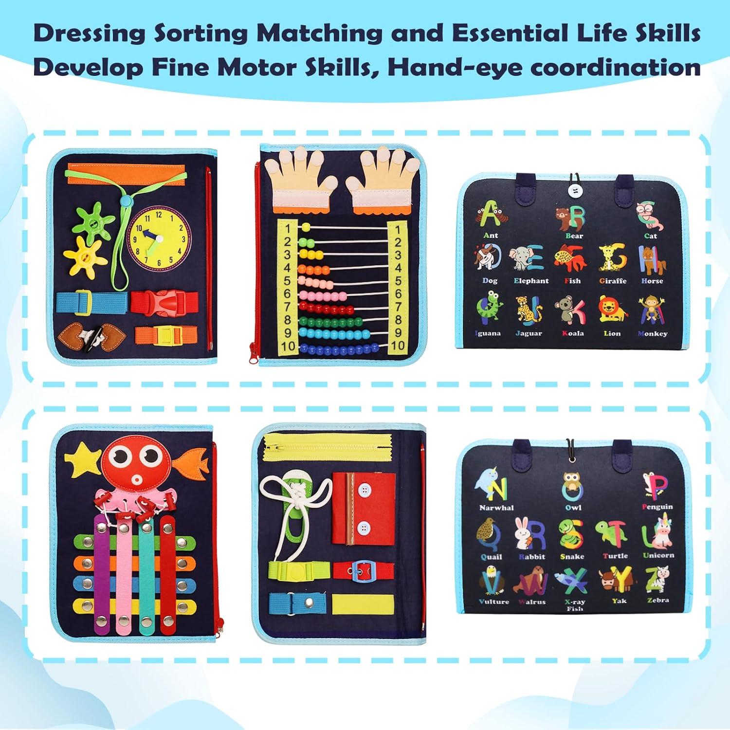 Tablero Ocupado Montessori MAJAVI para Niños 1-4 Años Negro