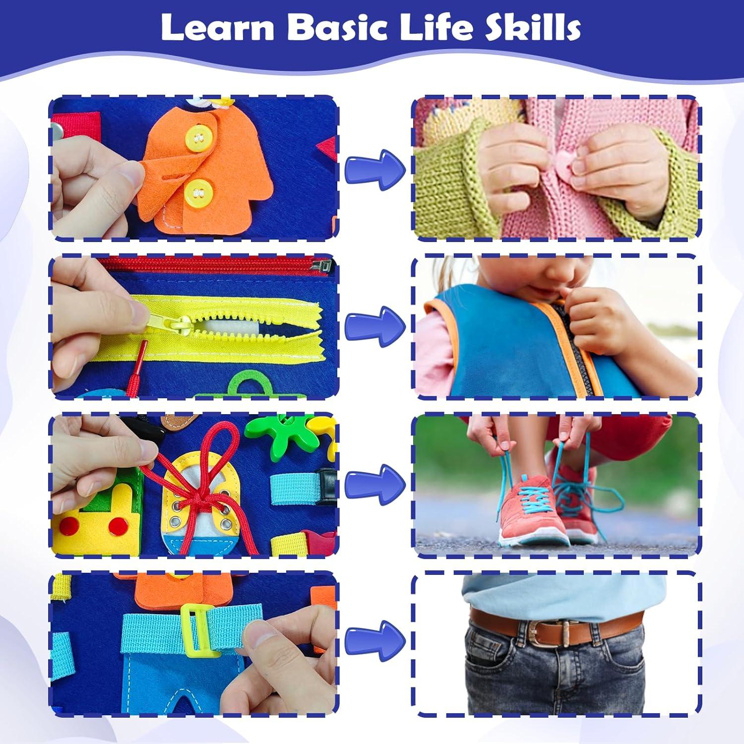 Tablero Ocupado Montessori MAJAVI para Niños 1-4 Años Negro