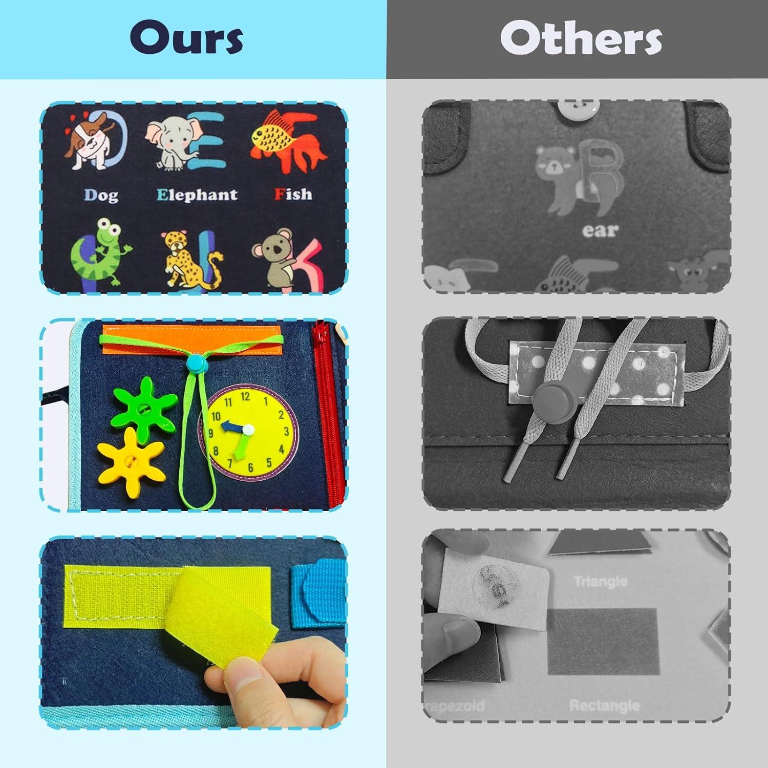 Tablero Ocupado Montessori MAJAVI para Niños 1-4 Años Negro