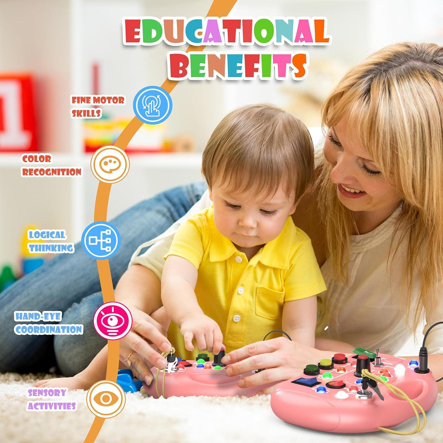 Tablero Ocupado Montessori JIWORT Rosa 16x11cm Juguete Sensorial