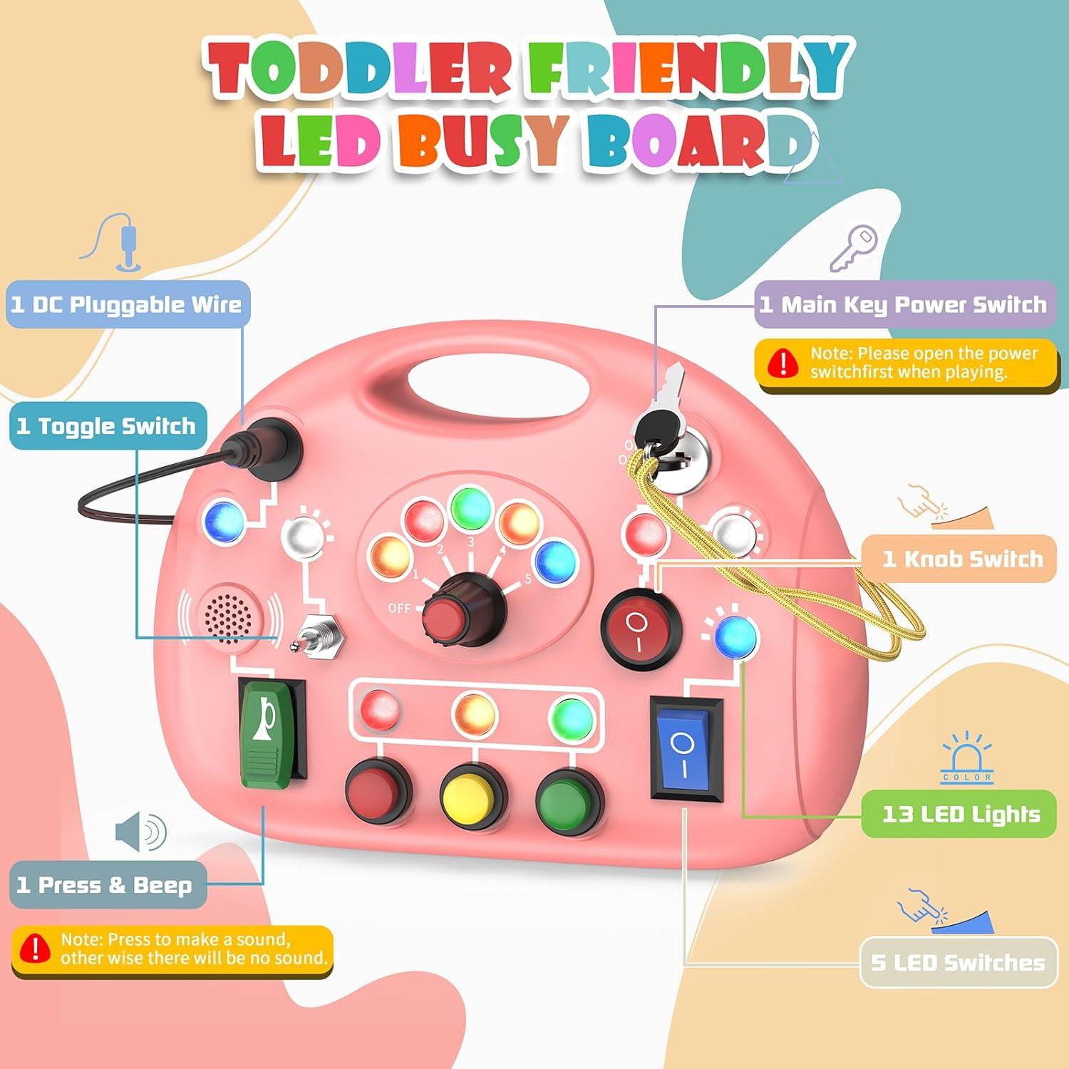 Tablero Ocupado Montessori JIWORT Rosa 16x11cm Juguete Sensorial