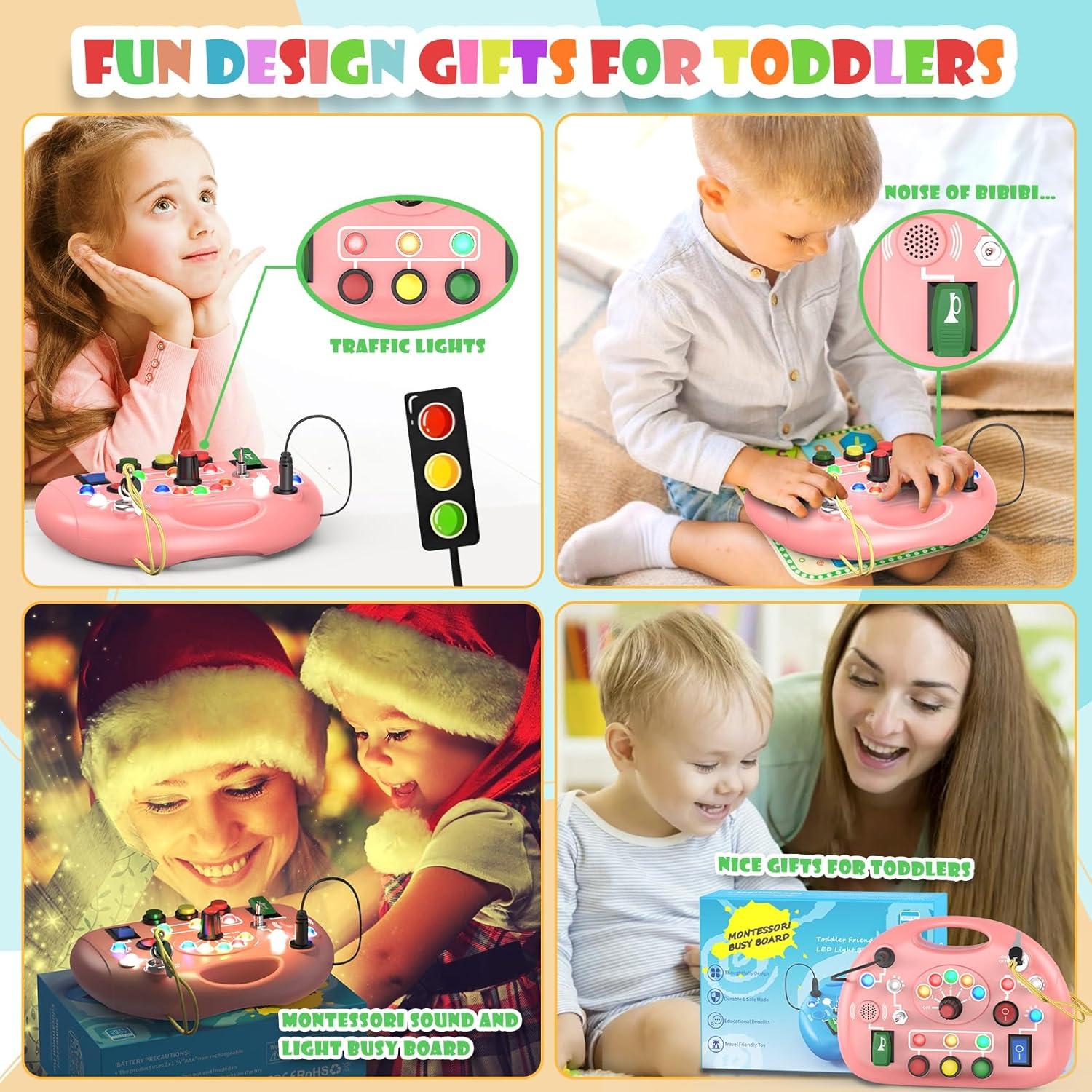 Tablero Ocupado Montessori JIWORT Rosa 16x11cm Juguete Sensorial