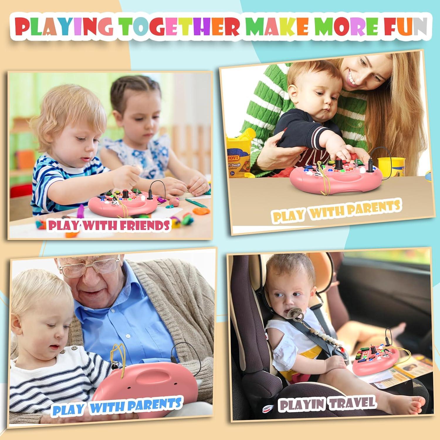 Tablero Ocupado Montessori JIWORT Rosa 16x11cm Juguete Sensorial