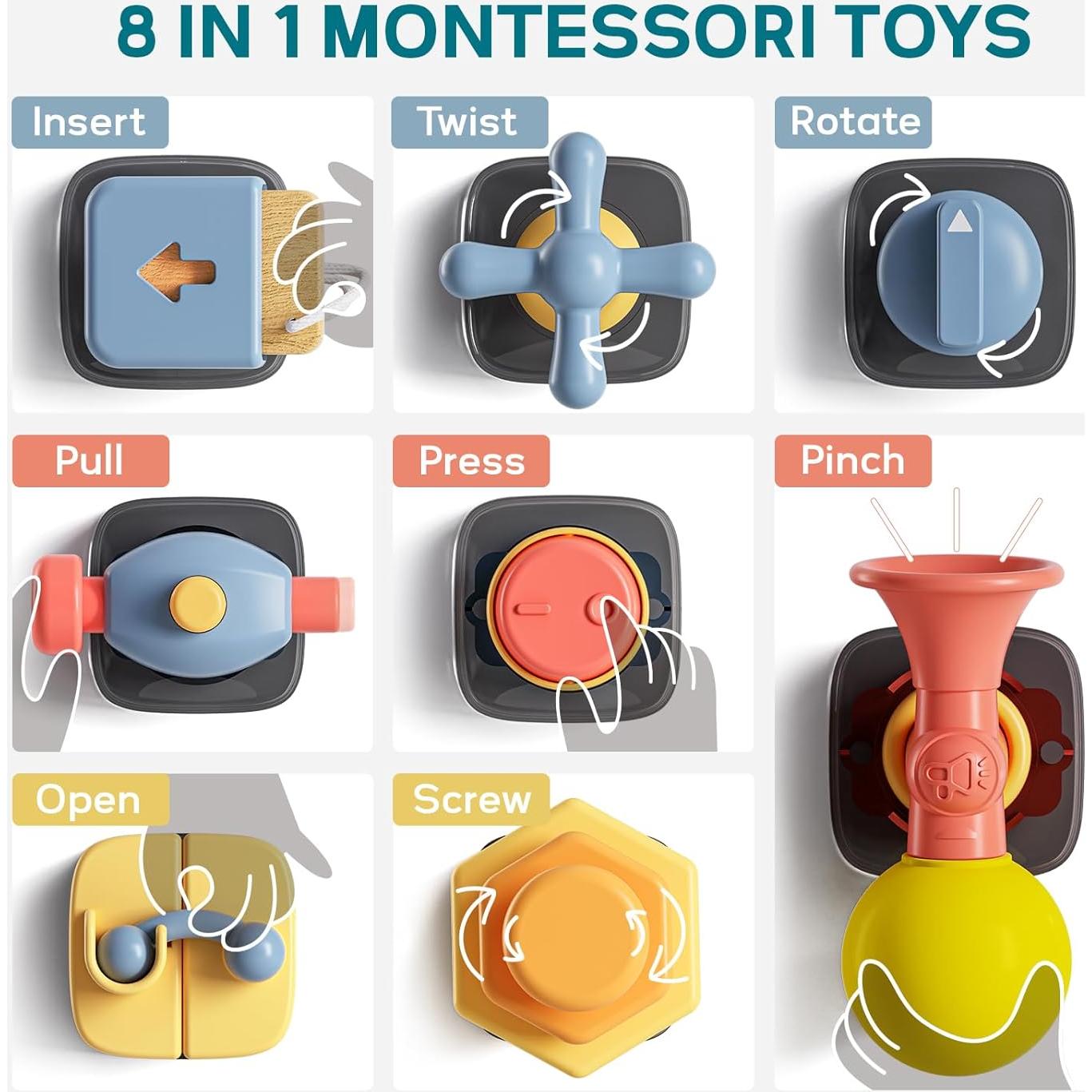 Cubo de Actividades de Madera TOP BRIGHT 8 en 1 para Niños 2 Años