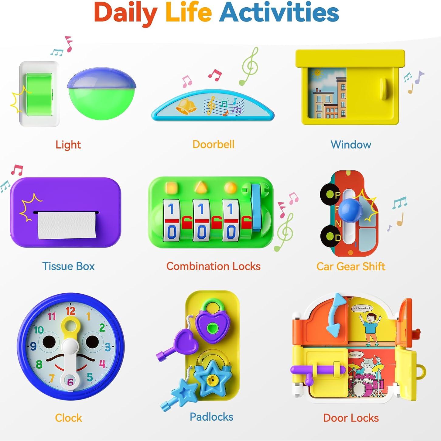 Juguete Montessori Tablero Ocupado GLZM 23.1x23.1cm Naranja