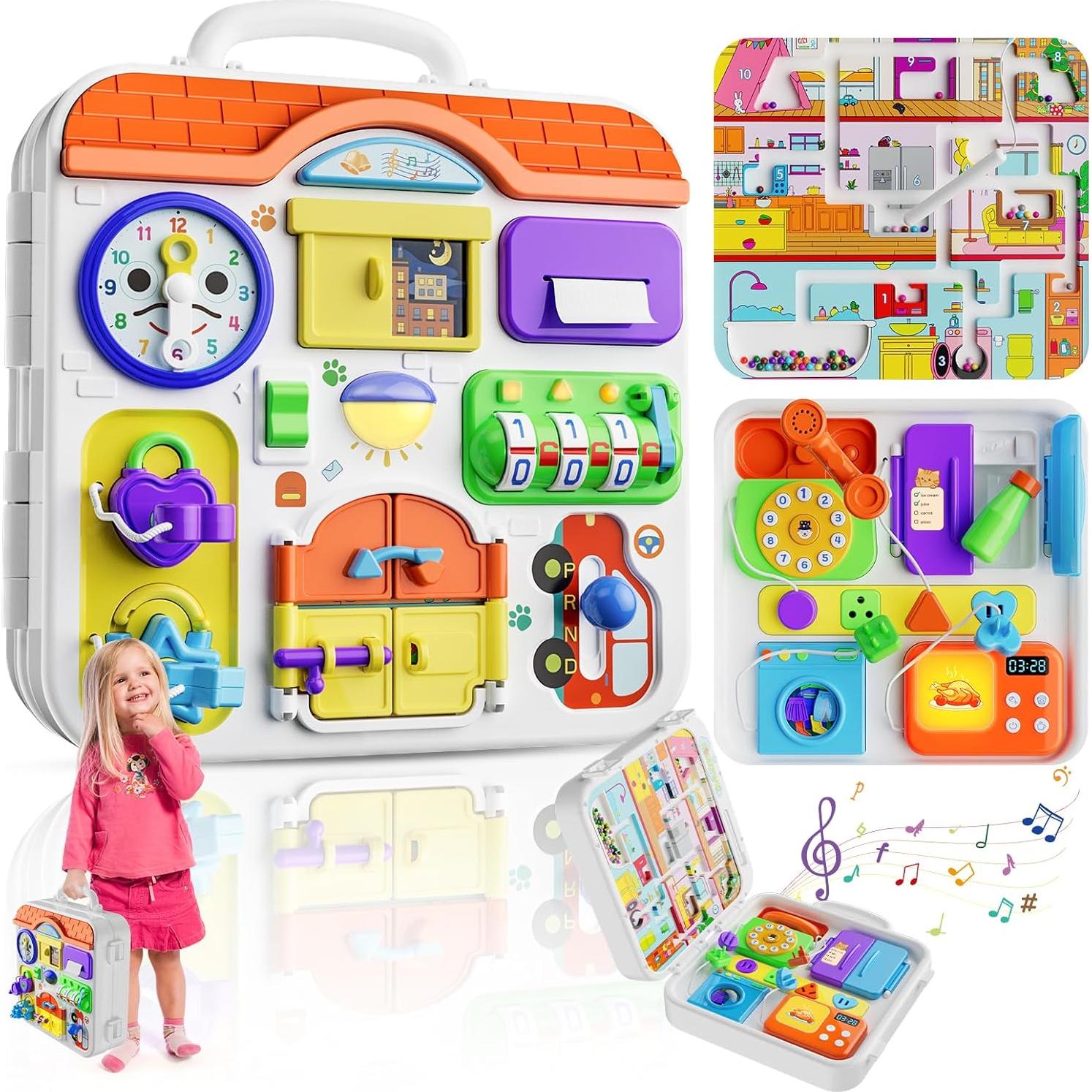 Juguete Montessori Tablero Ocupado GLZM 23.1x23.1cm Naranja