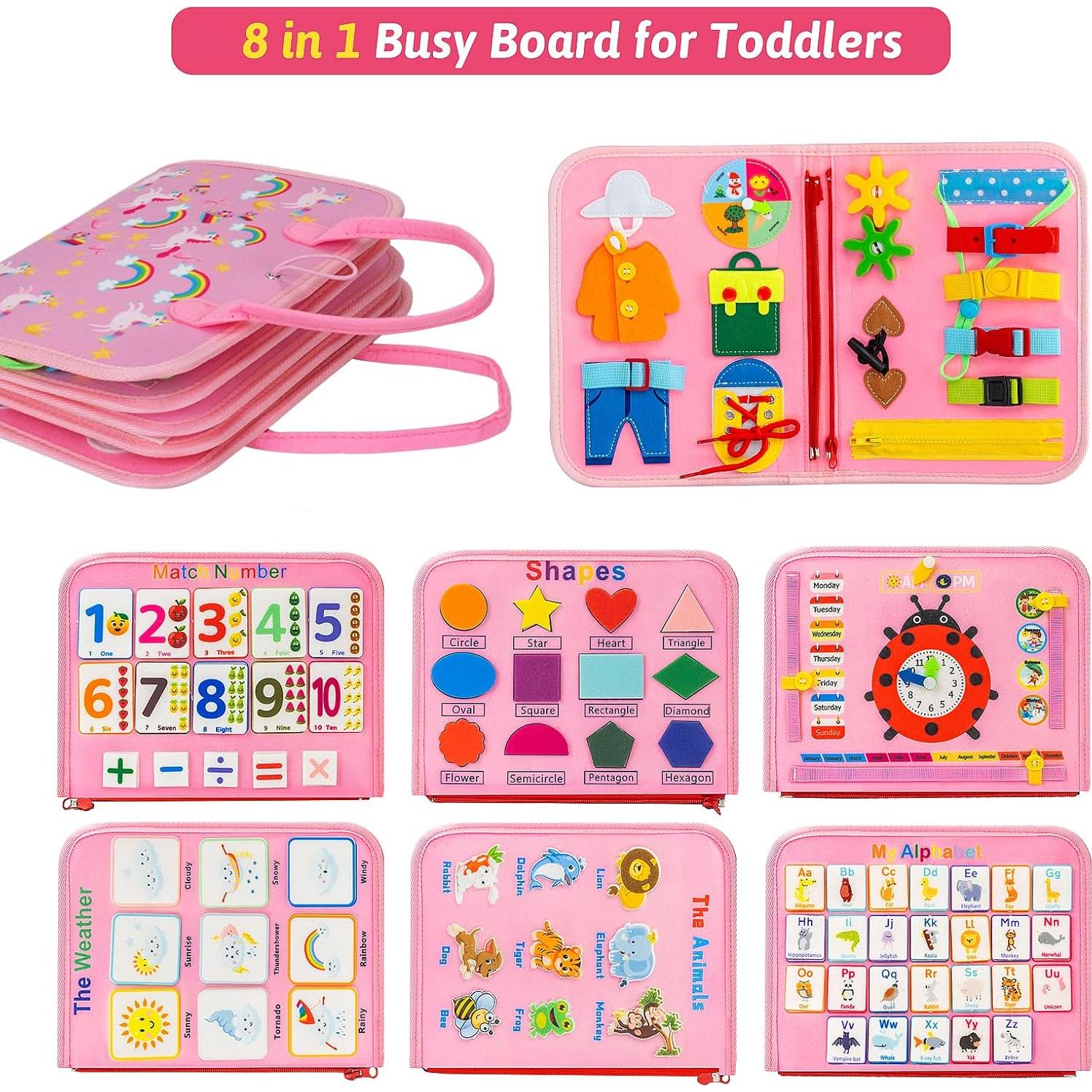 Juguete Montessori AIXMEET Libro Sensorial Rosa 8 Páginas