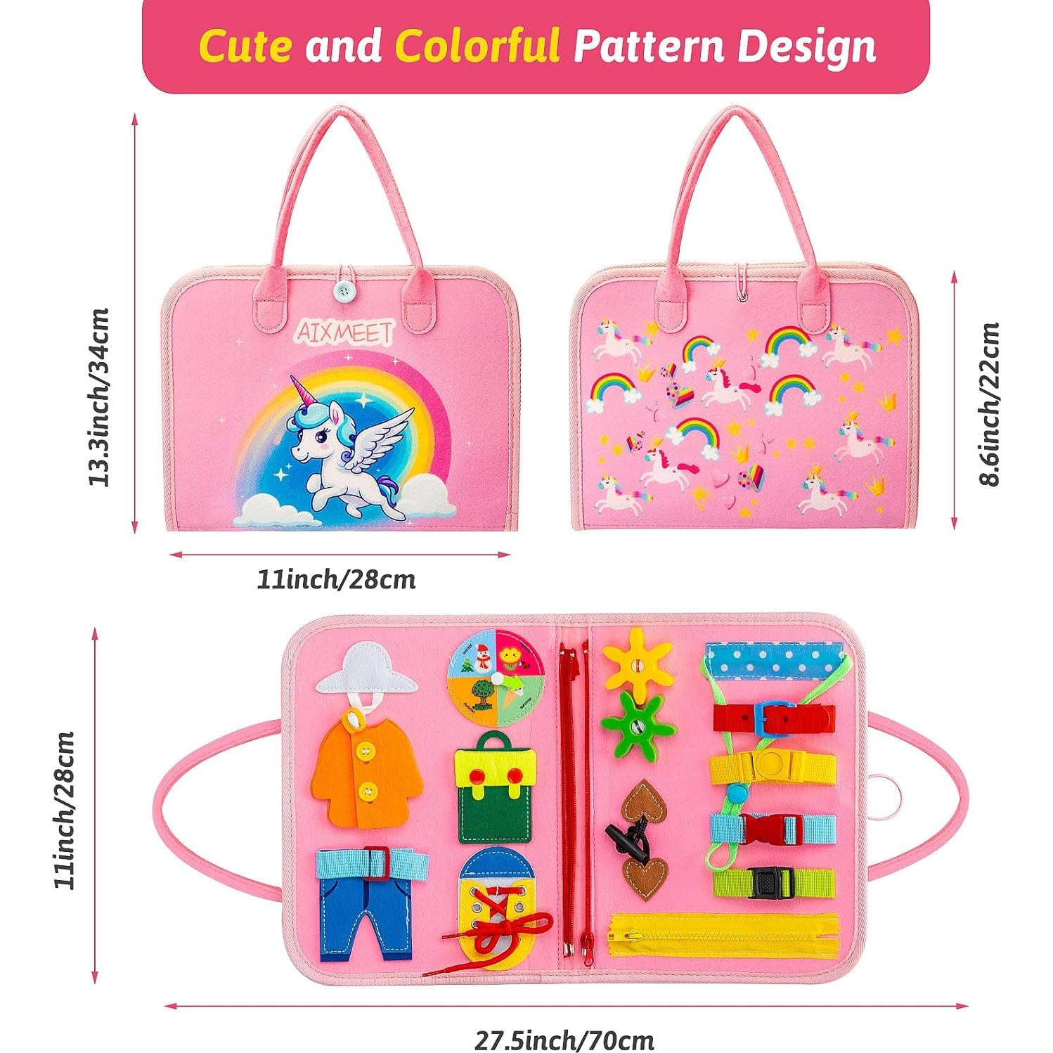 Juguete Montessori AIXMEET Libro Sensorial Rosa 8 Páginas