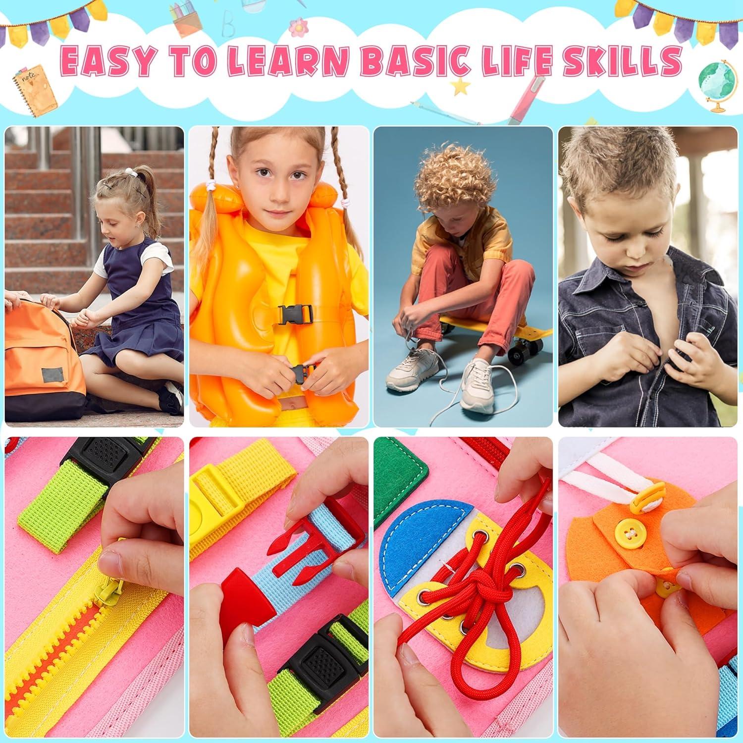 Juguete Montessori AIXMEET Libro Sensorial Rosa 8 Páginas