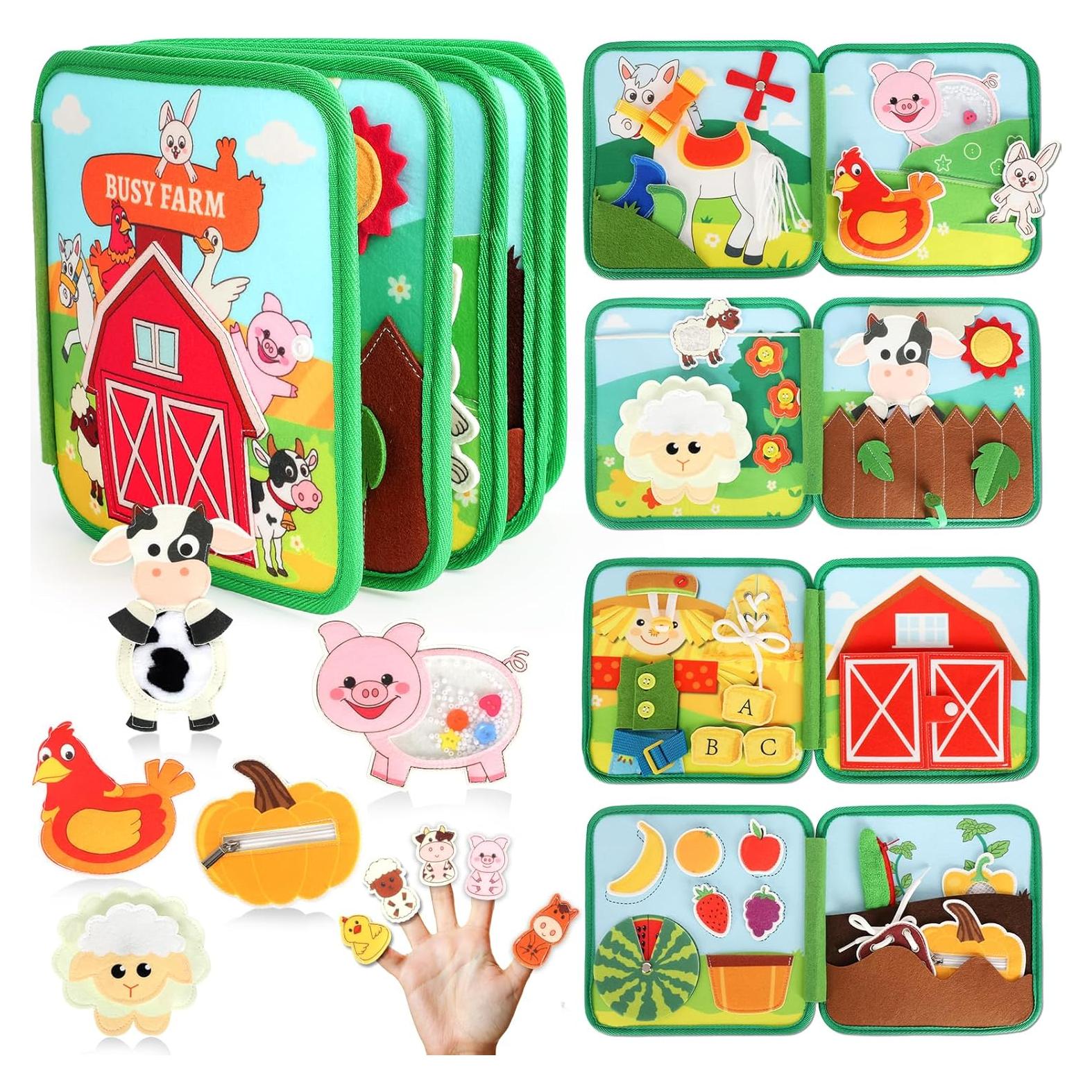 Libro Ocupado Montessori 20-en-1 para Niños 1-3 Años