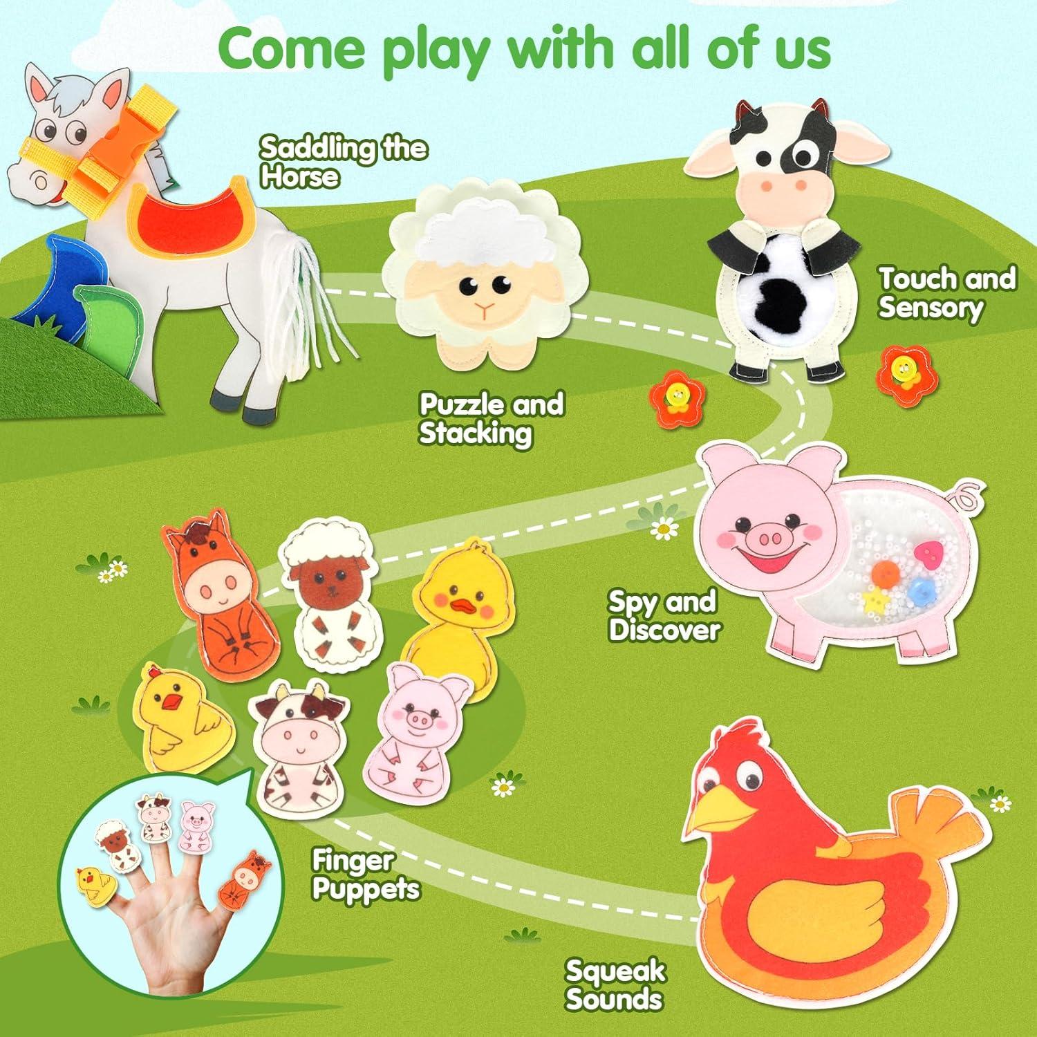 Libro Ocupado Montessori 20-en-1 para Niños 1-3 Años