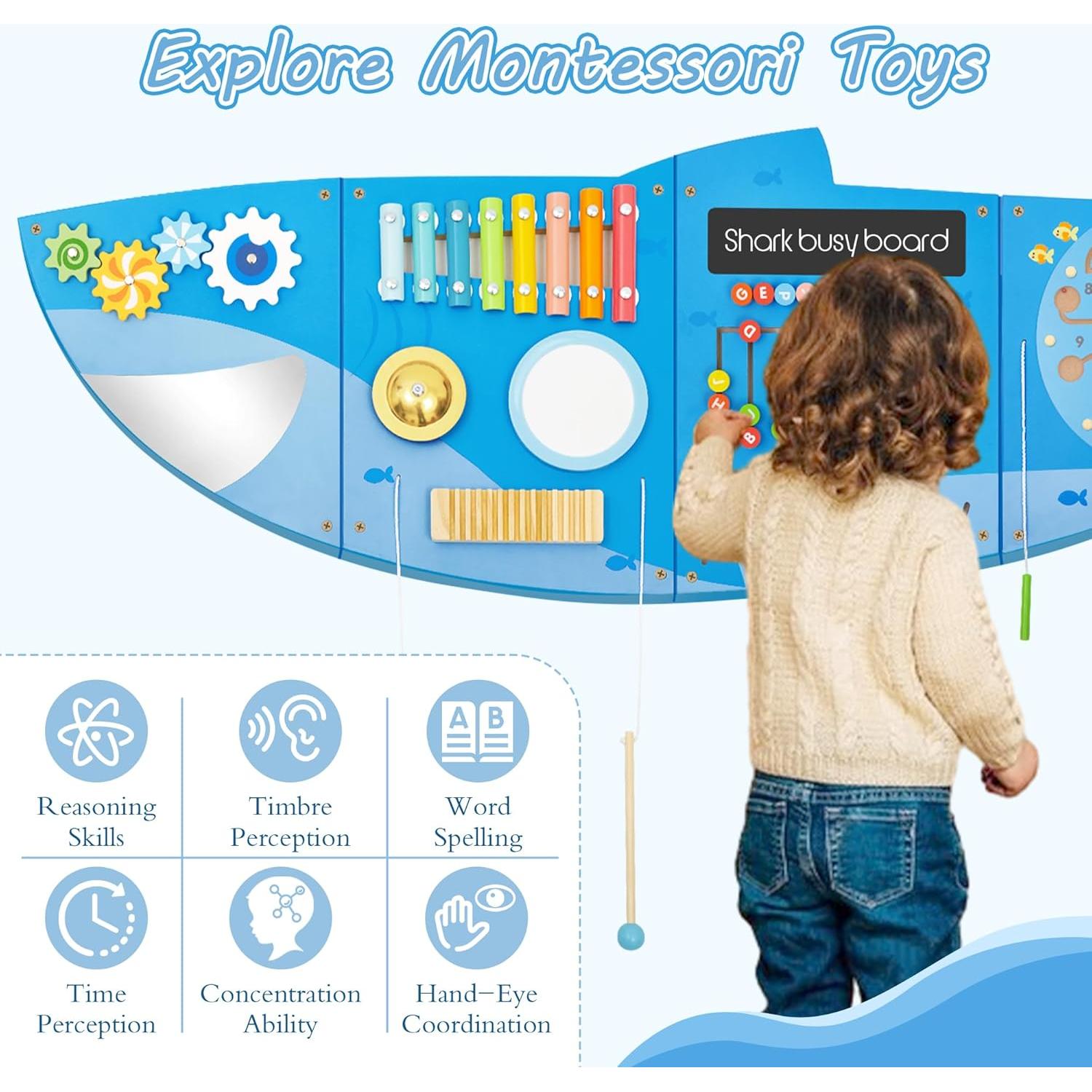 Panel de Actividad Montessori de Madera para Niños 6.4kg