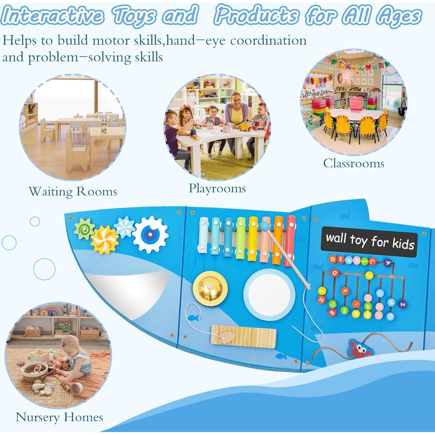 Panel de Actividad Montessori de Madera para Niños 6.4kg