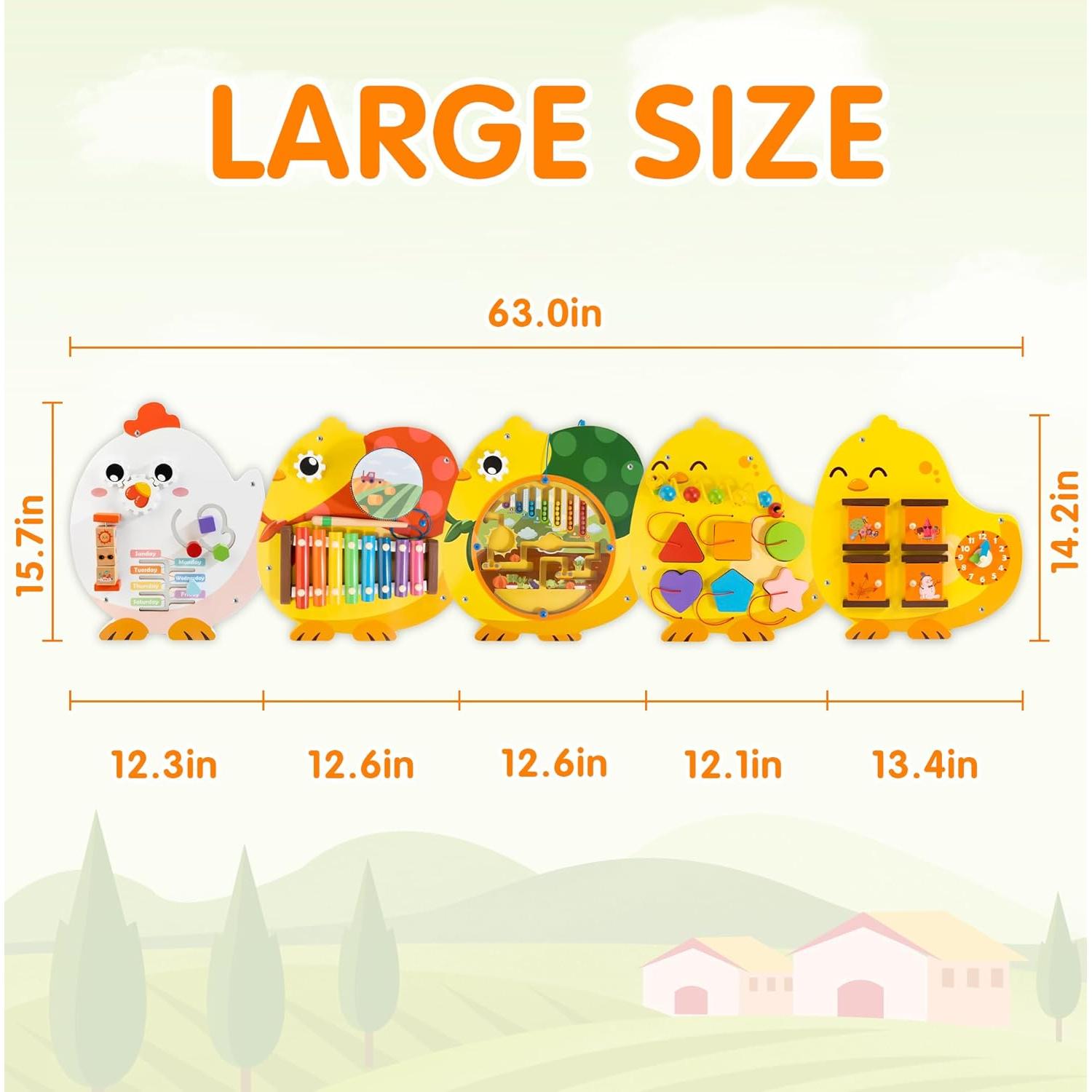 Panel de Actividades Montessori Chick Squad 11 en 1 para Niños