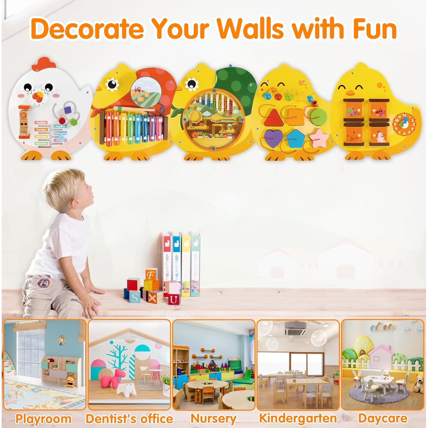 Panel de Actividades Montessori Chick Squad 11 en 1 para Niños