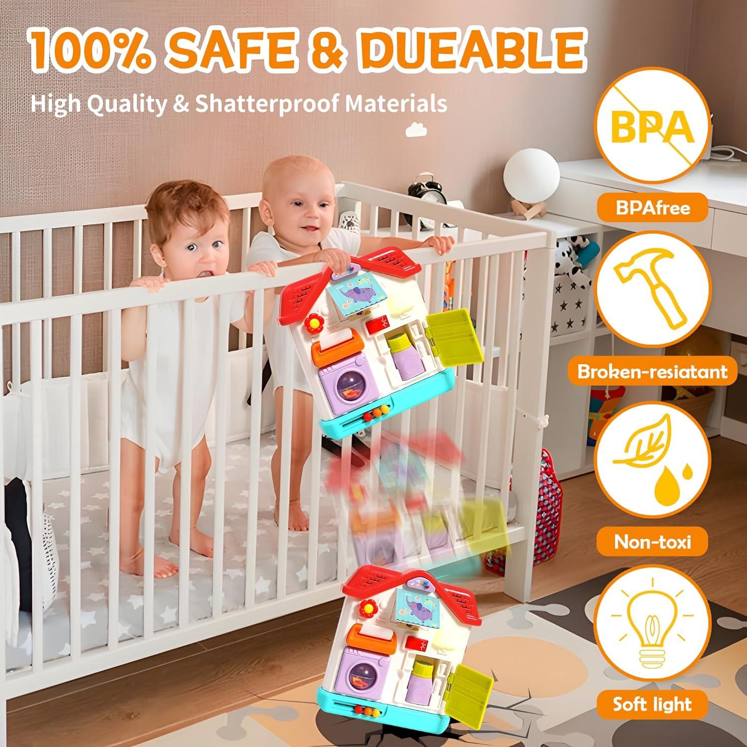 Tablero Ocupado Montessori ROHSCE 9 en 1 para Bebés 10 meses a 3 años