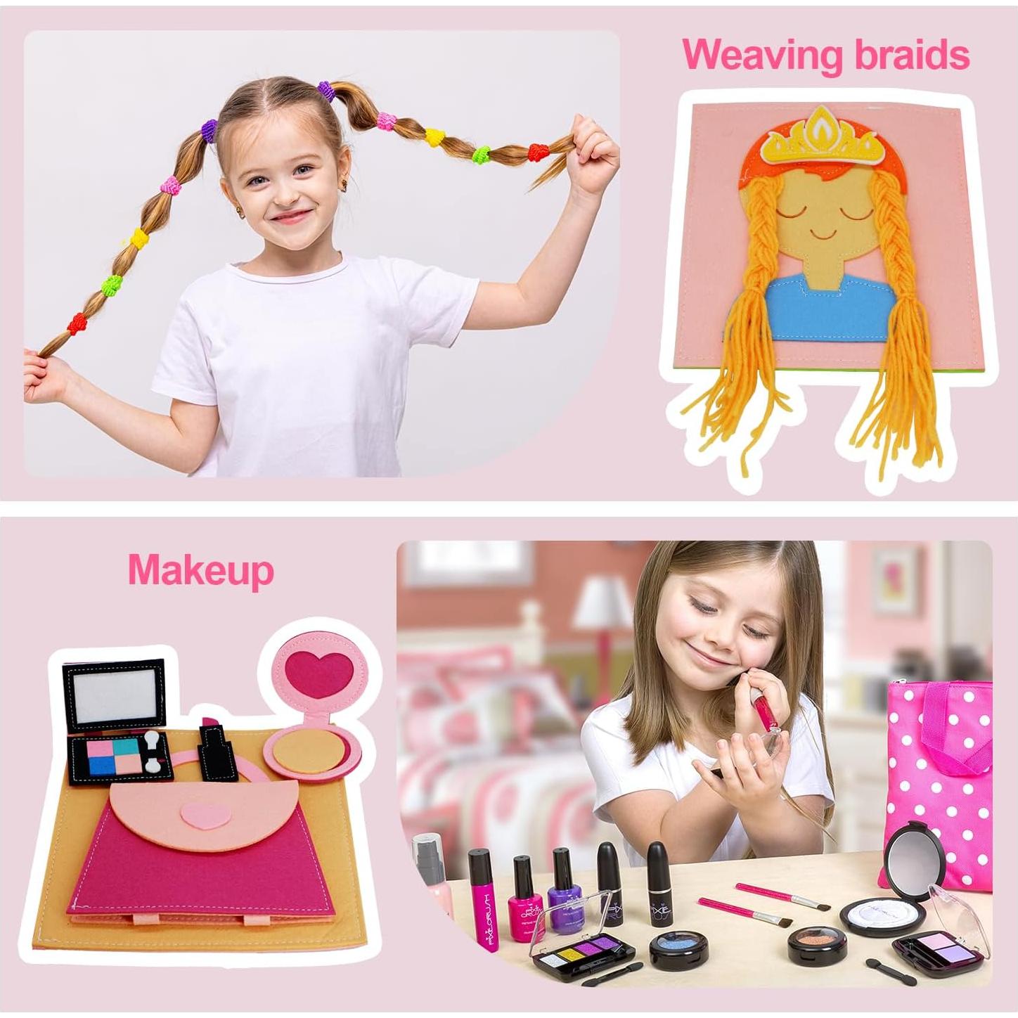 Libro Silencioso Montessori de Fieltro Rosa - Actividades 2 a 6 Años