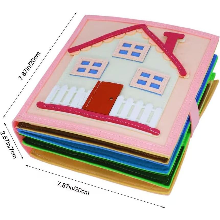 Libro Silencioso Montessori de Fieltro Rosa - Actividades 2 a 6 Años