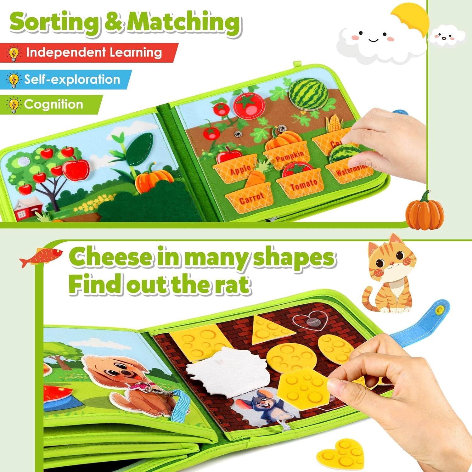 Libro Ocupado Montessori GOLIYEAN 22 Actividades 1-3 Años